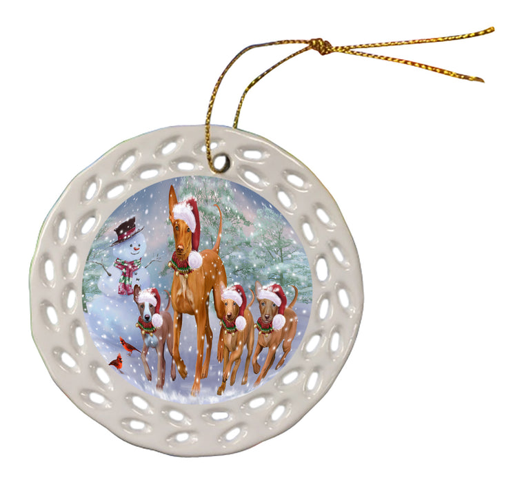 Christmas Running Family Pharaoh Hound Dogs Doily Ornament DPOR59122