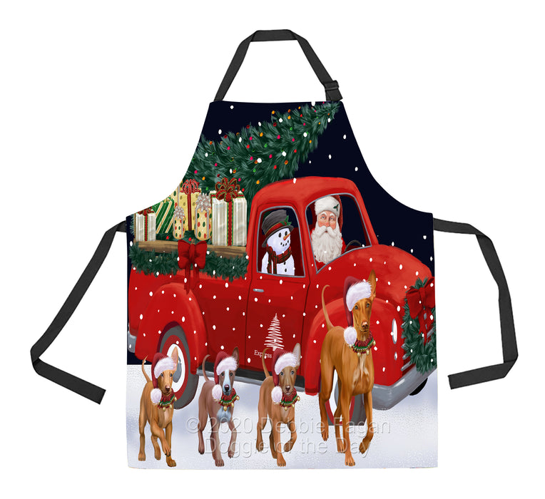 Christmas Express Delivery Red Truck Running Pharaoh Hound Dogs Apron Apron-48142