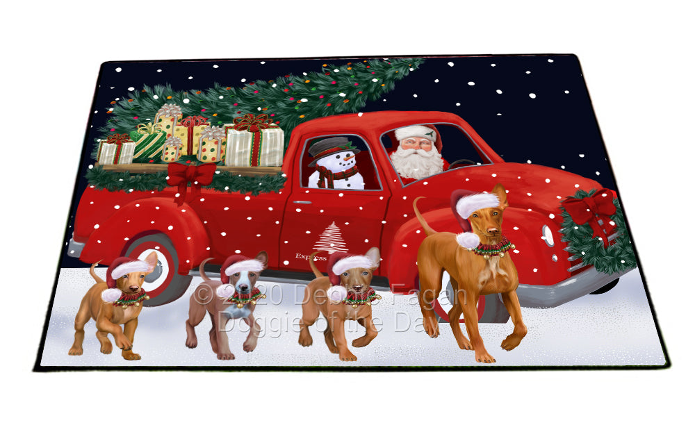 Christmas Express Delivery Red Truck Running Pharaoh Hound Dogs Indoor/Outdoor Welcome Floormat - Premium Quality Washable Anti-Slip Doormat Rug FLMS56671