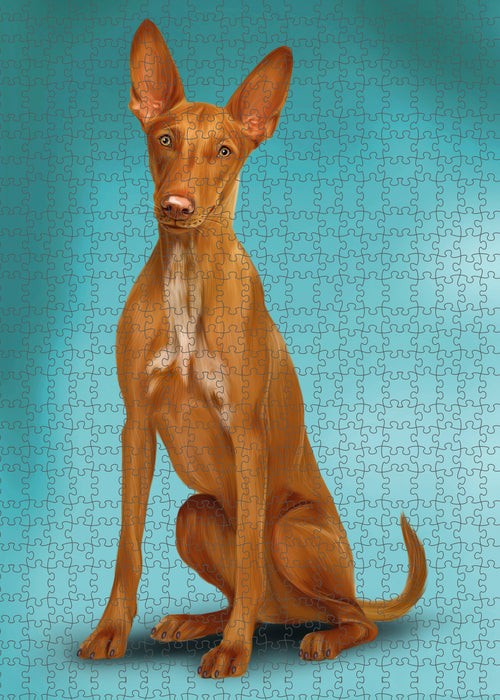 Pharaoh Hound Dog Portrait Jigsaw Puzzle for Adults Animal Interlocking Puzzle Game Unique Gift for Dog Lover's with Metal Tin Box