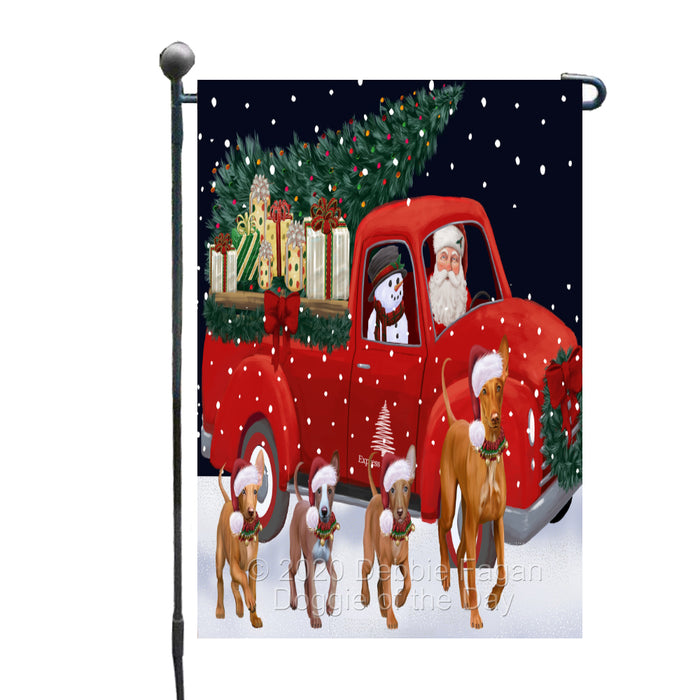 Christmas Express Delivery Red Truck Running Pharaoh Hound Dogs Garden Flag GFLG66482