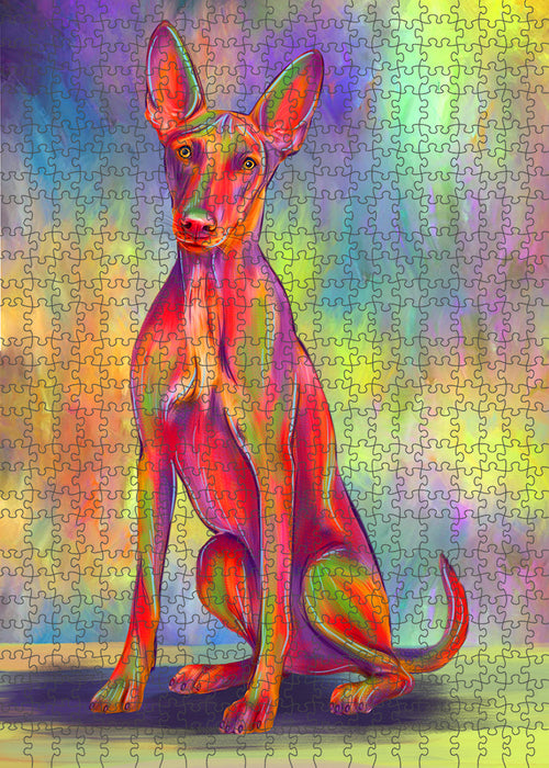 Paradise Wave Pharaoh Hound Dog Portrait Jigsaw Puzzle for Adults Animal Interlocking Puzzle Game Unique Gift for Dog Lover's with Metal Tin Box