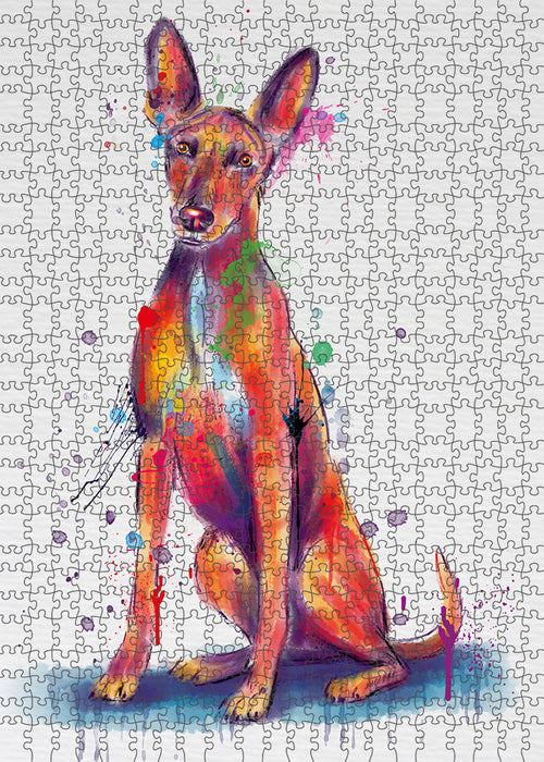 Watercolor Pharaoh Hound Dog Portrait Jigsaw Puzzle for Adults Animal Interlocking Puzzle Game Unique Gift for Dog Lover's