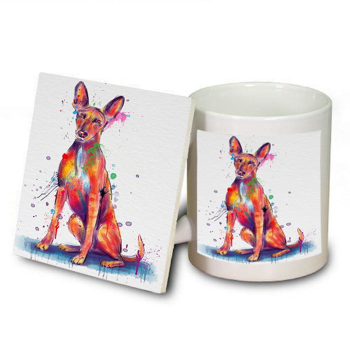 Watercolor Pharaoh Hound Dog Mug and Coaster Set MUC57552