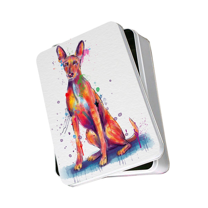 Watercolor Pharaoh Hound Dog Photo Storage Tin PITN57503