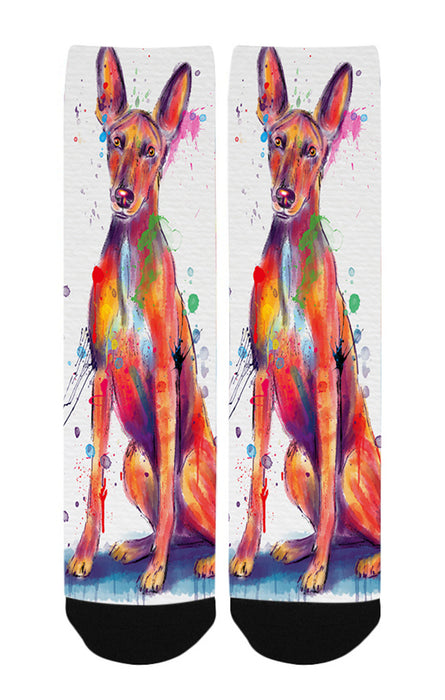Watercolor Pharaoh Hound Dog Women's Casual Socks