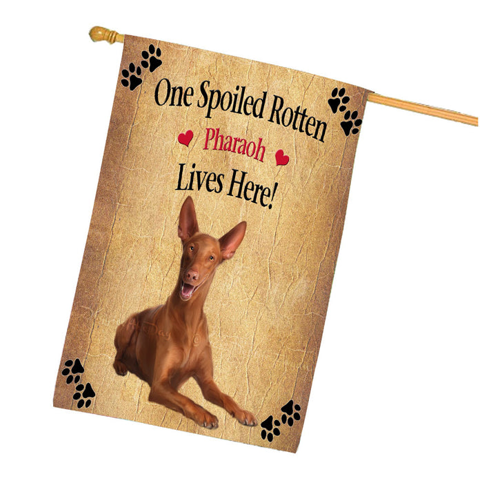 Spoiled Rotten Pharaoh Dog House Flag Outdoor Decorative Double Sided Pet Portrait Weather Resistant Premium Quality Animal Printed Home Decorative Flags 100% Polyester FLG68405