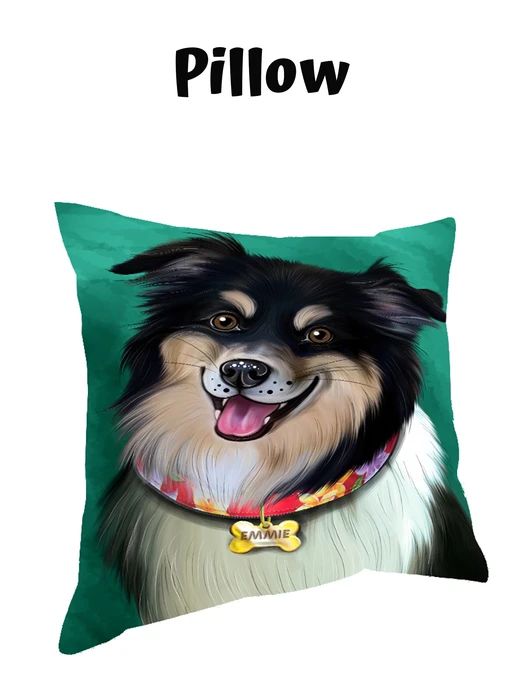 Add Your PERSONALIZED PET Painting Portrait on Pillow