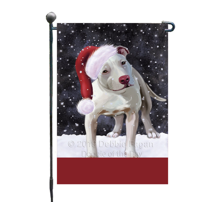 Personalized Let It Snow Happy Holidays Pit Bull Dog Custom Garden Flags GFLG-DOTD-A62389