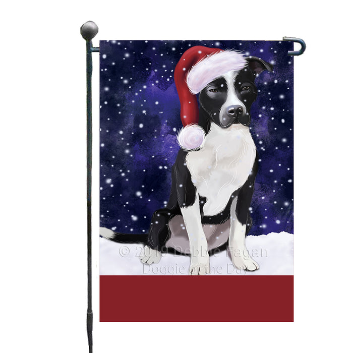 Personalized Let It Snow Happy Holidays Pit Bull Dog Custom Garden Flags GFLG-DOTD-A62394