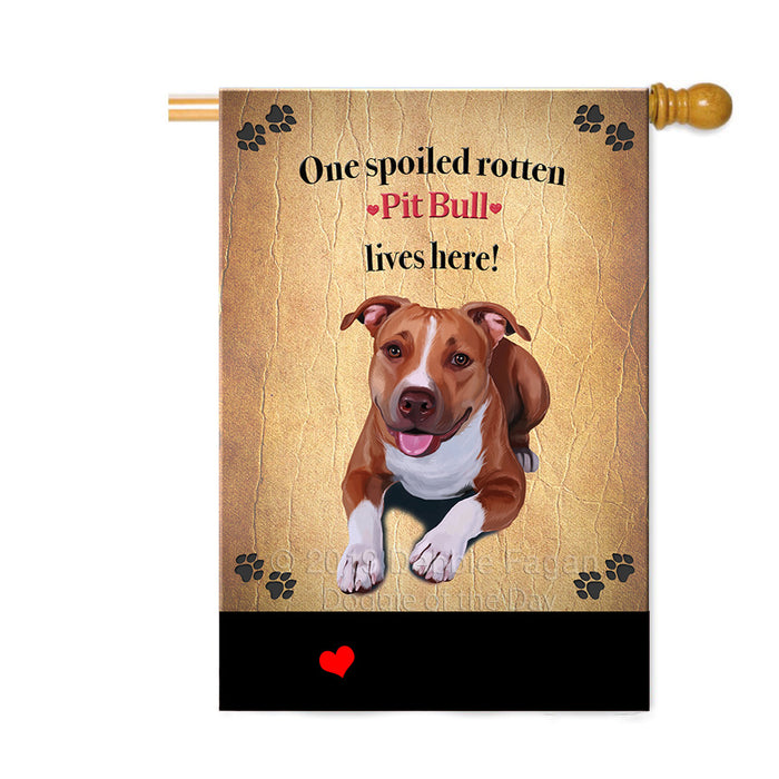 Personalized Spoiled Rotten Pit Bull Dog Custom House Flag FLG-DOTD-A63287