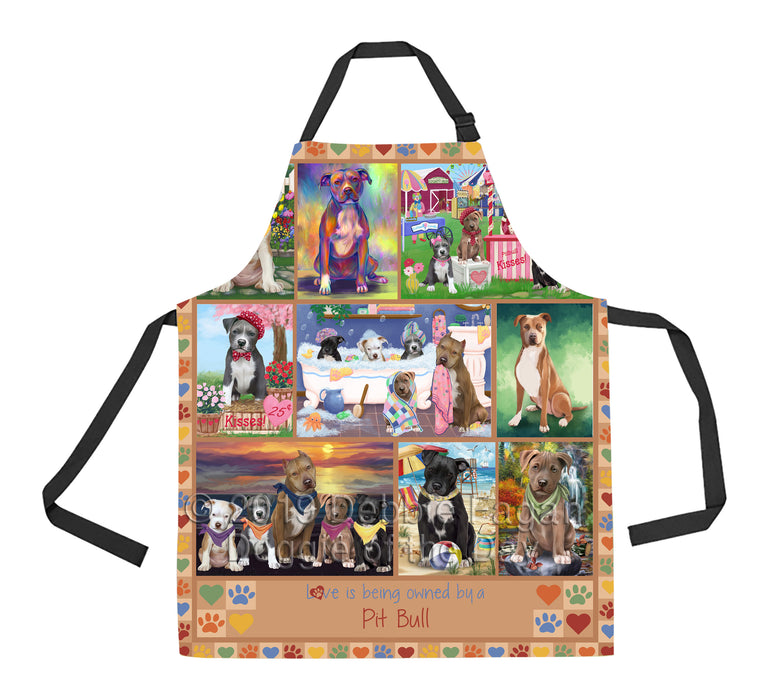 Love is Being Owned Pit Bull Dog Beige Apron