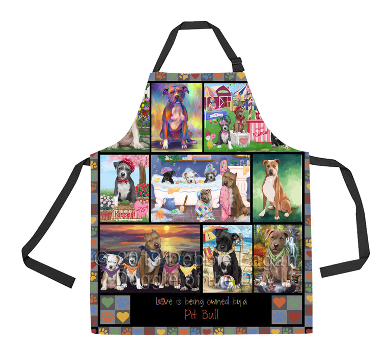 Love is Being Owned Pit Bull Dog Grey Apron
