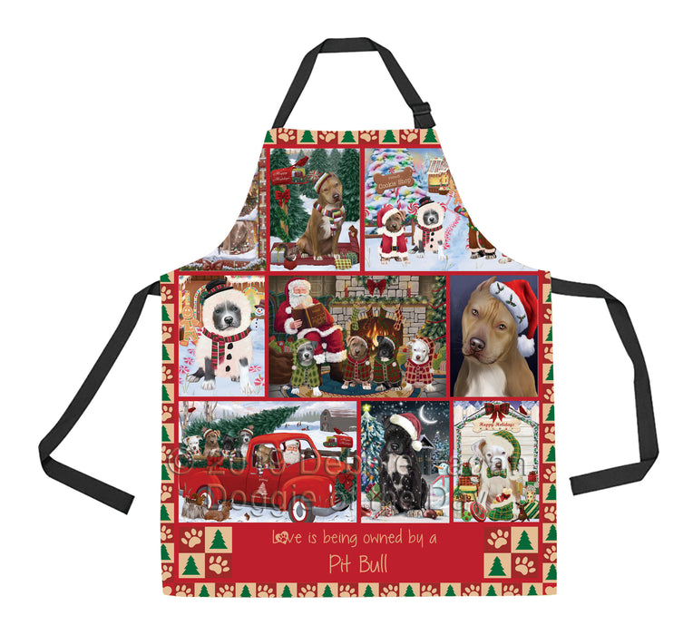 Love is Being Owned Christmas Pit Bull Dogs Apron