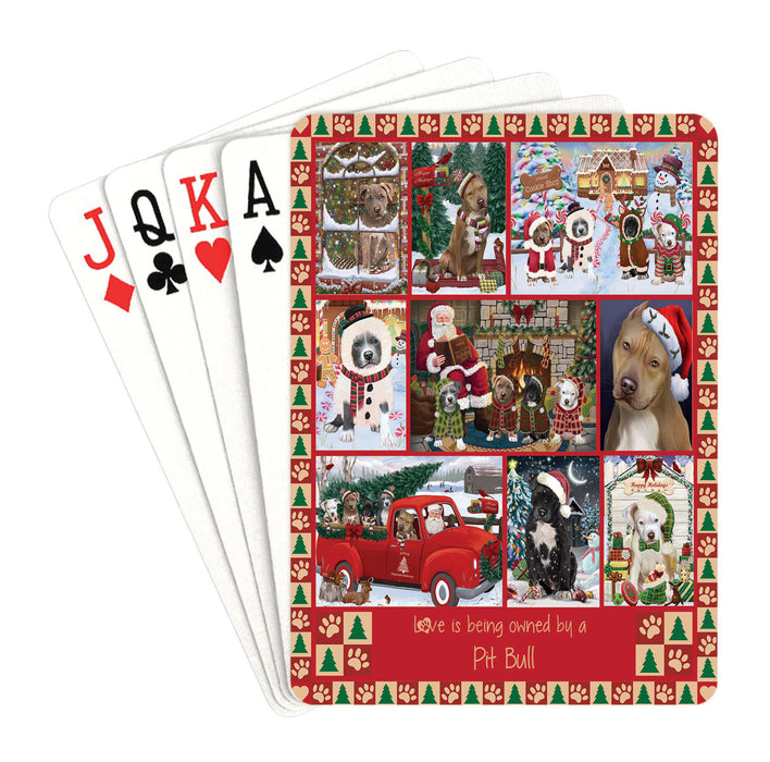 Love is Being Owned Christmas Pit Bull Dogs Playing Card Decks