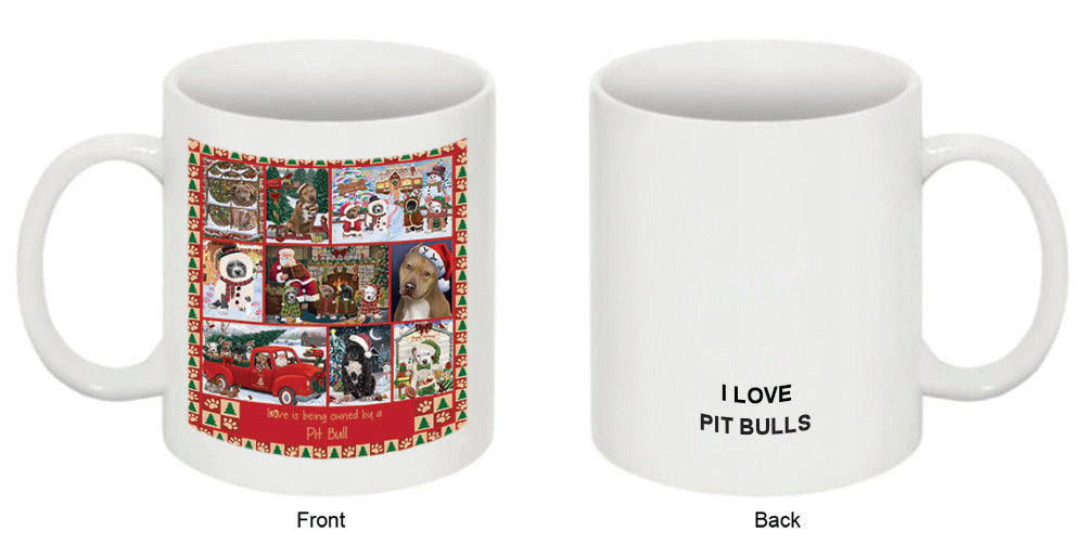 Love is Being Owned Christmas Pit Bull Dogs Coffee Mug MUG52640