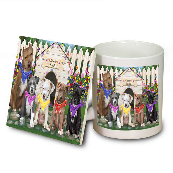 Spring Dog House Pit Bulls Dog Mug and Coaster Set MUC50877