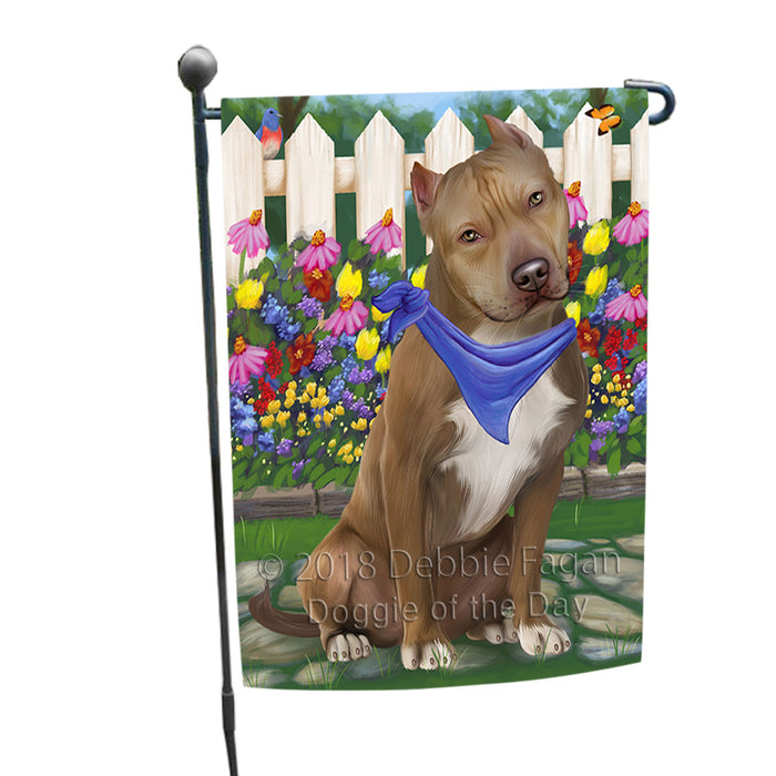 Spring Floral Pit Bull Dog Garden Flag GFLG50082