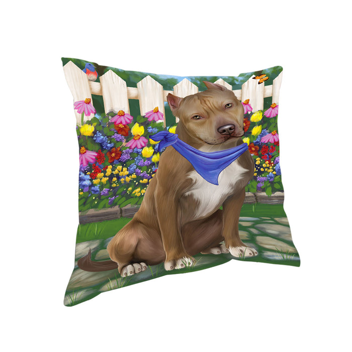 Spring Floral Pit Bull Dog Pillow PIL56868