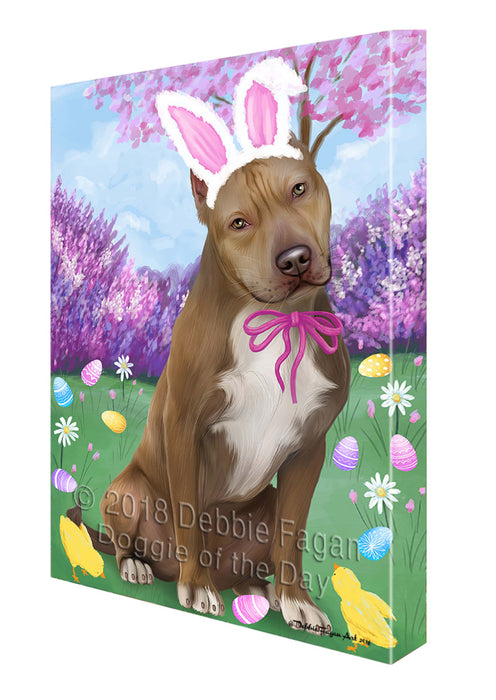 Pit Bull Dog Easter Holiday Canvas Wall Art CVS58449