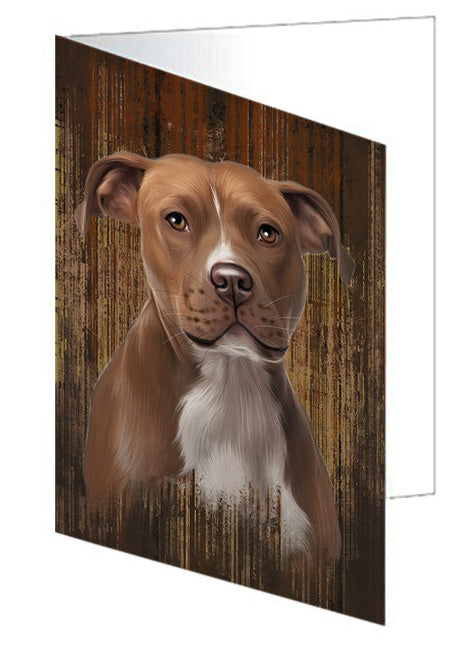 Rustic Pit Bull Dog Handmade Artwork Assorted Pets Greeting Cards and Note Cards with Envelopes for All Occasions and Holiday Seasons GCD55796