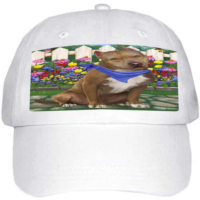 Spring Floral Pit Bull Dog Ball Hat Cap HAT54336