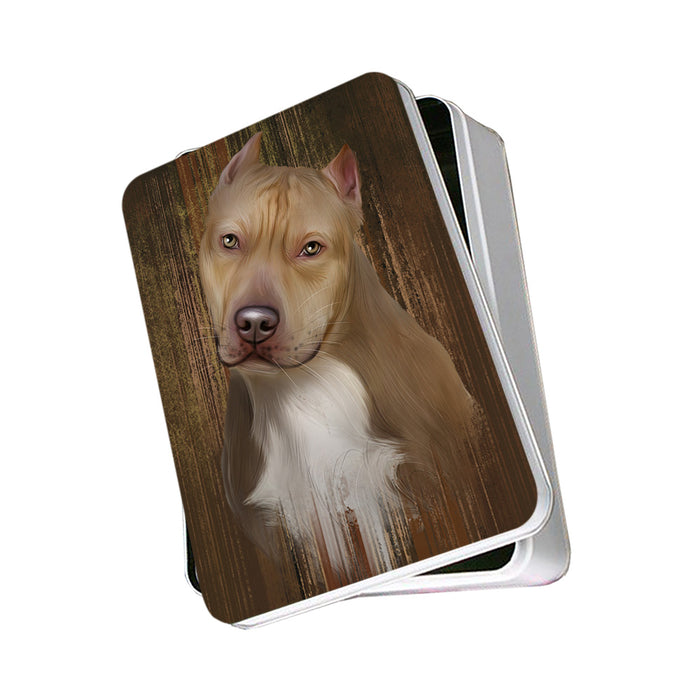 Rustic Pit bull Dog Photo Storage Tin PITN50454