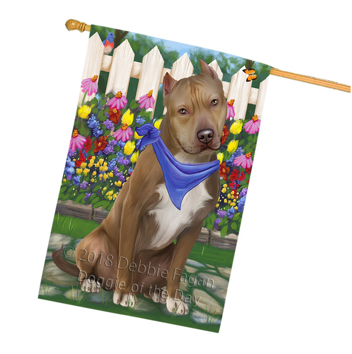 Spring Floral Pit Bull Dog House Flag FLG50218