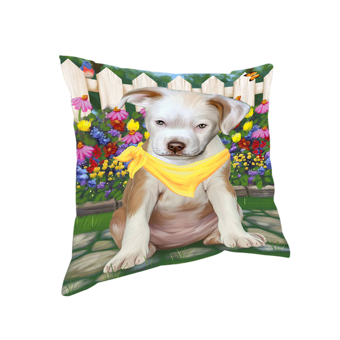 Spring Floral Pit Bull Dog Pillow PIL56872