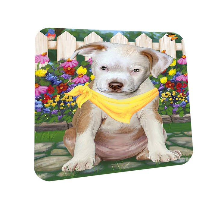 Spring Floral Pit Bull Dog Coasters Set of 4 CST50155