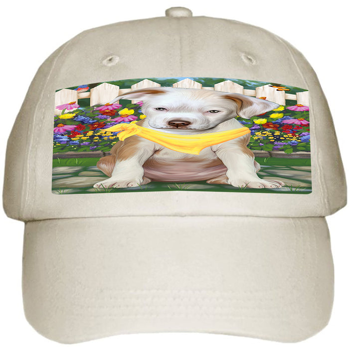 Spring Floral Pit Bull Dog Ball Hat Cap HAT54339