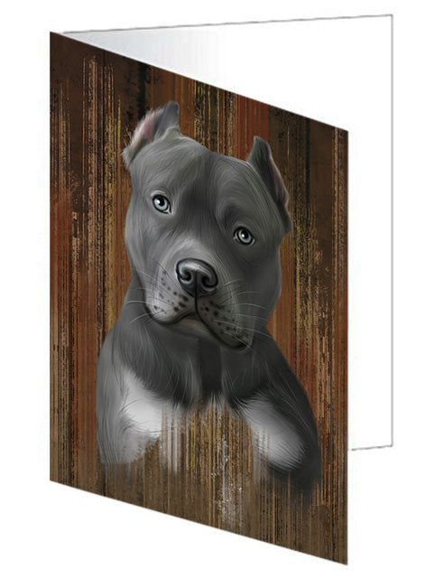 Rustic Pit Bull Dog Handmade Artwork Assorted Pets Greeting Cards and Note Cards with Envelopes for All Occasions and Holiday Seasons GCD55799