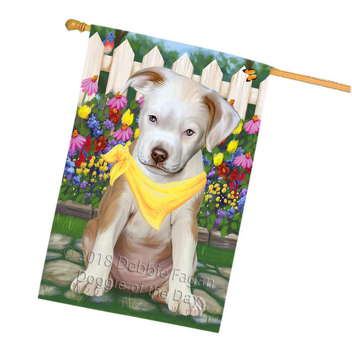 Spring Floral Pit Bull Dog House Flag FLG50219