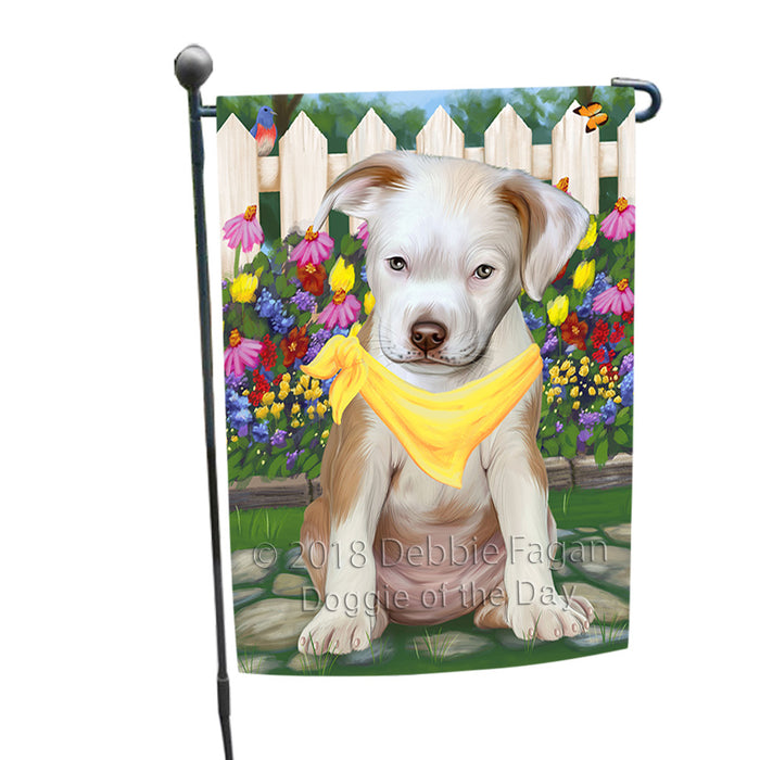 Spring Floral Pit Bull Dog Garden Flag GFLG50083