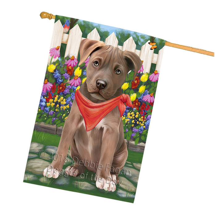 Spring Floral Pit Bull Dog House Flag FLG50220