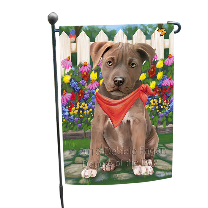 Spring Floral Pit Bull Dog Garden Flag GFLG50084