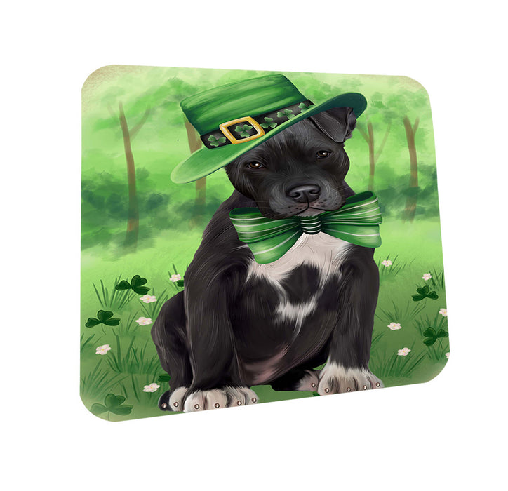 St. Patricks Day Irish Portrait Pit Bull Dog Coasters Set of 4 CST49302