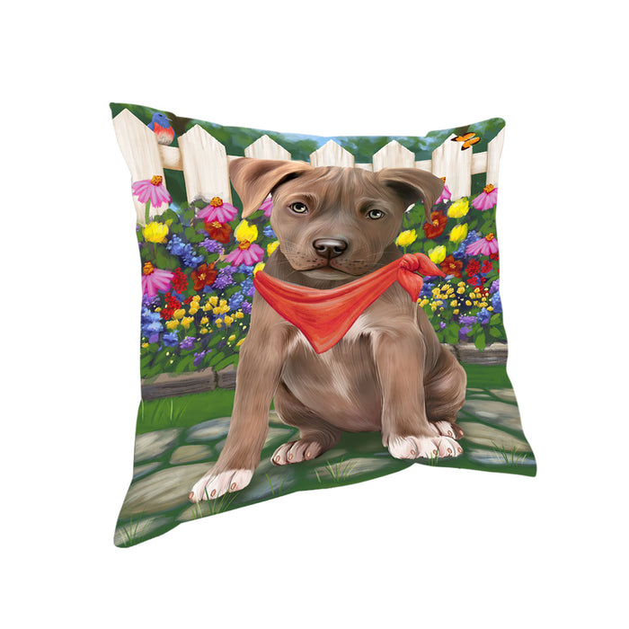 Spring Floral Pit Bull Dog Pillow PIL56876