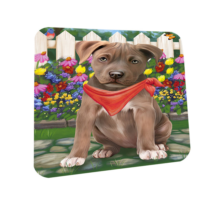 Spring Floral Pit Bull Dog Coasters Set of 4 CST50156