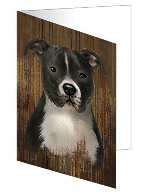 Rustic Pit Bull Dog Handmade Artwork Assorted Pets Greeting Cards and Note Cards with Envelopes for All Occasions and Holiday Seasons GCD55802