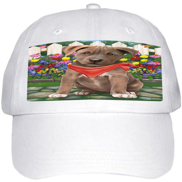Spring Floral Pit Bull Dog Ball Hat Cap HAT54342