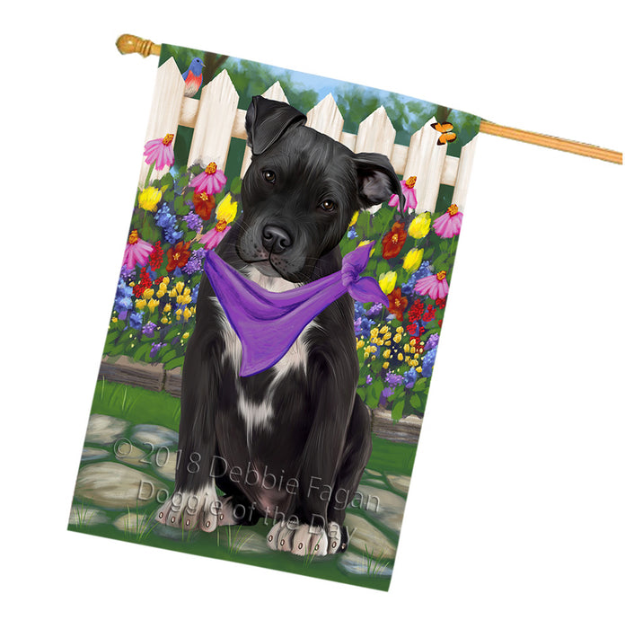 Spring Floral Pit Bull Dog House Flag FLG50221
