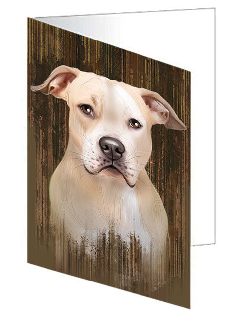 Rustic Pit Bull Dog Handmade Artwork Assorted Pets Greeting Cards and Note Cards with Envelopes for All Occasions and Holiday Seasons GCD55805