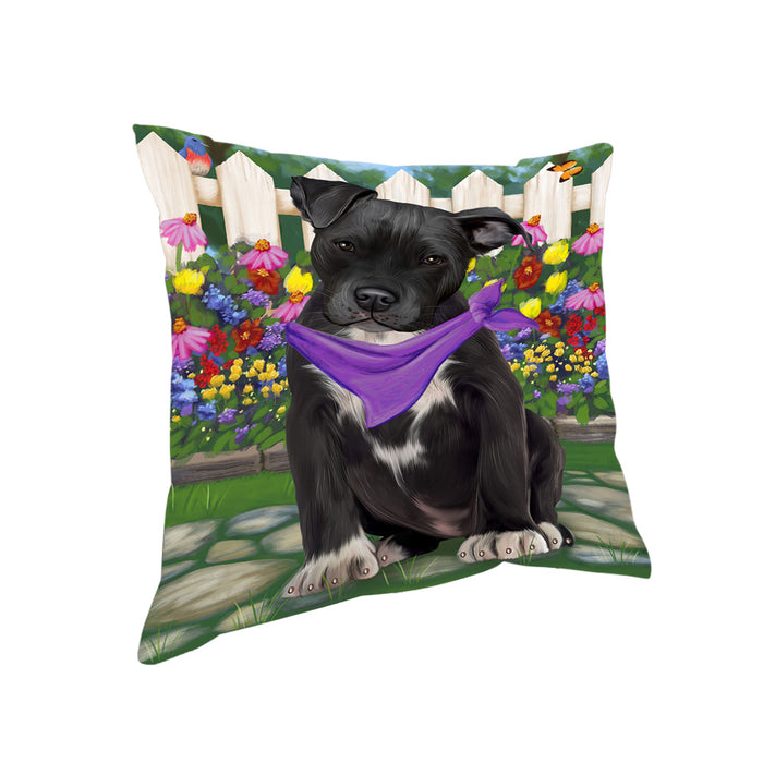 Spring Floral Pit Bull Dog Pillow PIL56880