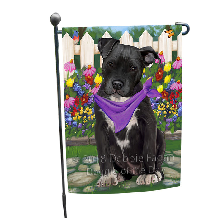 Spring Floral Pit Bull Dog Garden Flag GFLG50085
