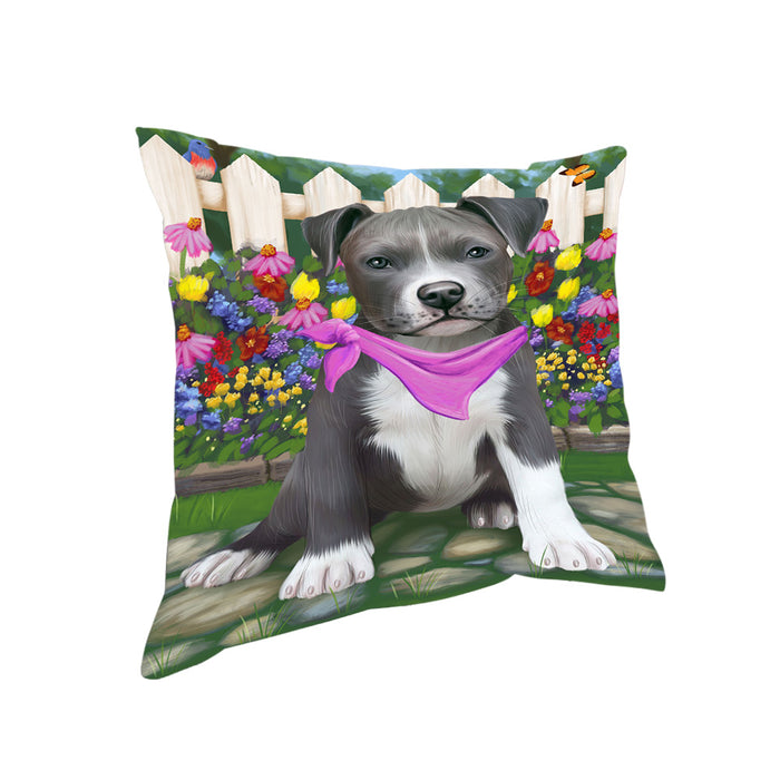 Spring Floral Pit Bull Dog Pillow PIL56884
