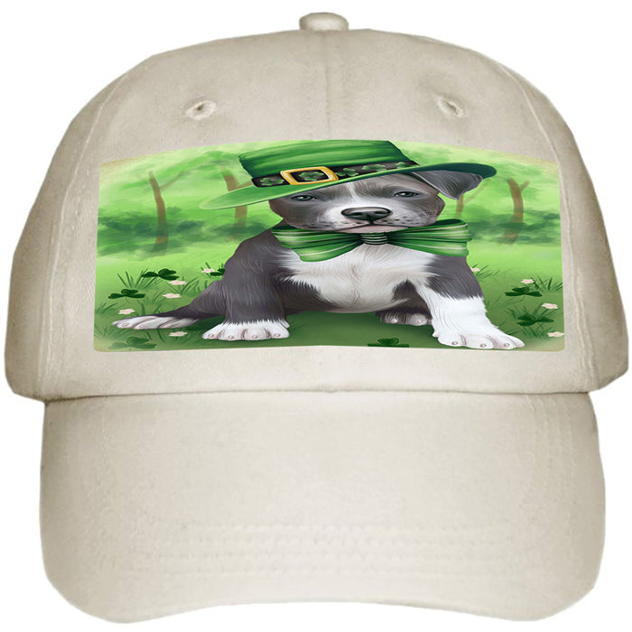 St. Patricks Day Irish Portrait Pit Bull Dog Ball Hat Cap HAT51768