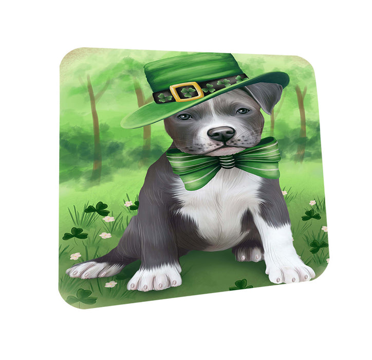 St. Patricks Day Irish Portrait Pit Bull Dog Coasters Set of 4 CST49304