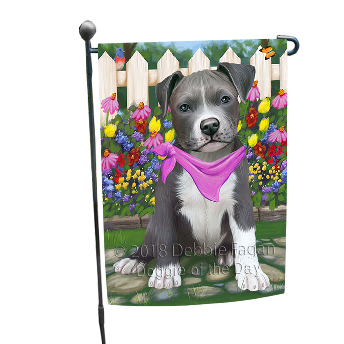 Spring Floral Pit Bull Dog Garden Flag GFLG50086