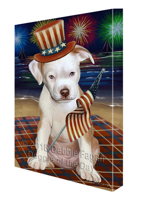 4th of July Independence Day Firework Pit Bull Dog Canvas Wall Art CVS56280
